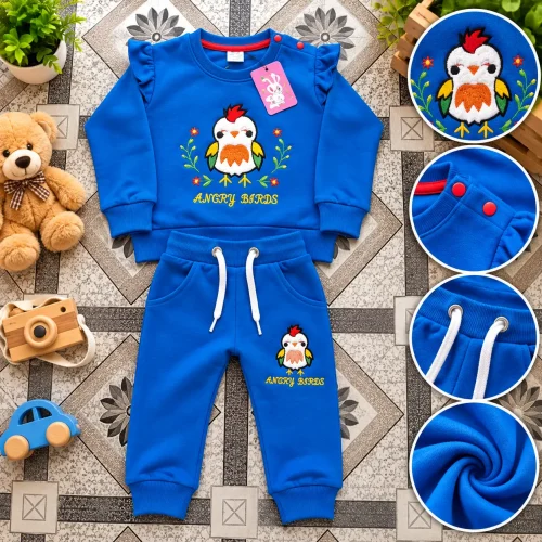 Blue Angry Birds Kids Outfit Flat Lay
